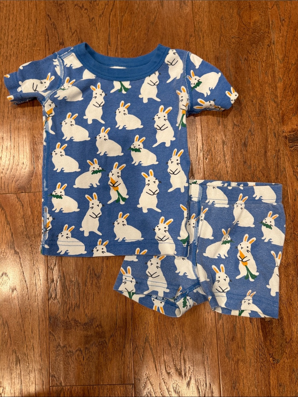 Hanna Andersson Blue Bunny Short-Sleeve Pajama Set